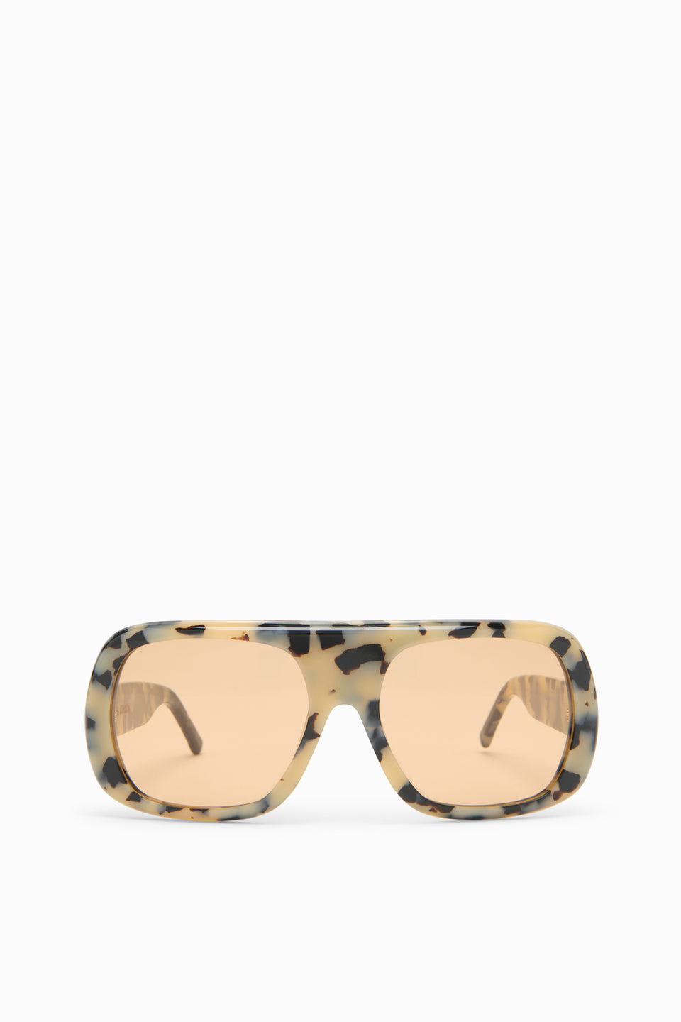 Sand Tortoise Acetate Oversized Sunglasses - Front View | Ulla Johnson