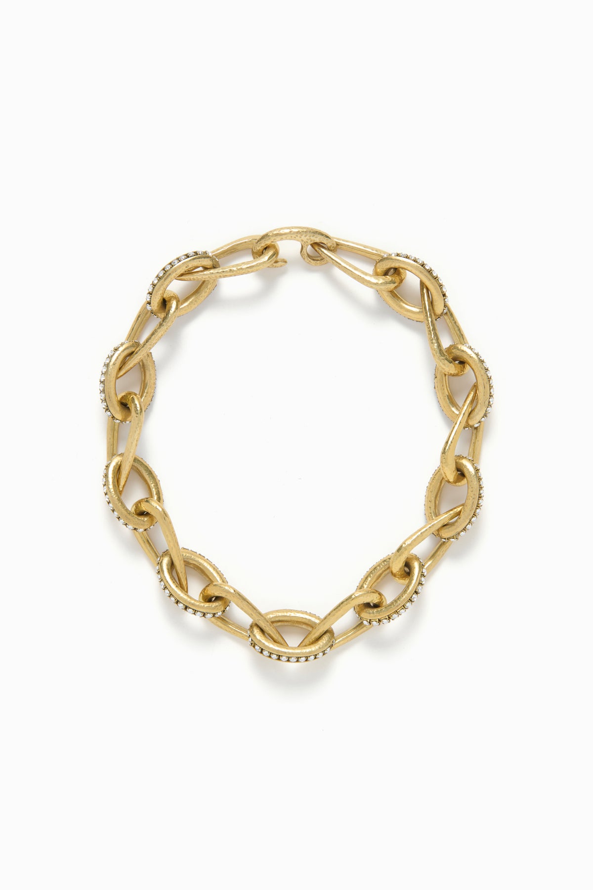Chunky Teardrop Chain w/Pave - Brass