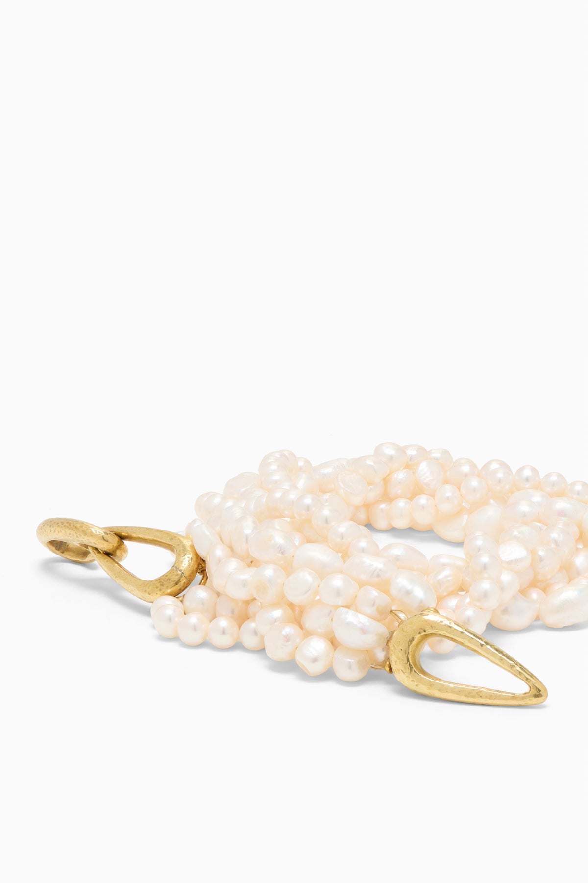 Luxury Multi-Strand Pearl Choker Gold Clasp Hardware Close-Up Detail | Ulla Johnson