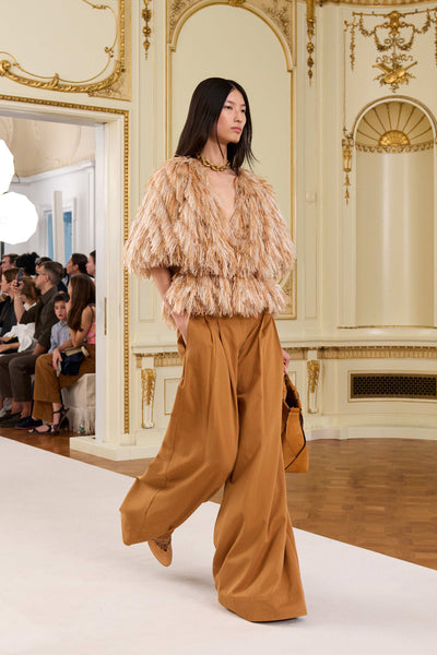 ⁣⁢Pantalone a Gamba Larga Burnish - Look Sfilata SS26 6 Lunghezza Intera, Pantaloni Firmati di Lusso in Sfilata | Ulla Johnson⁤⁣