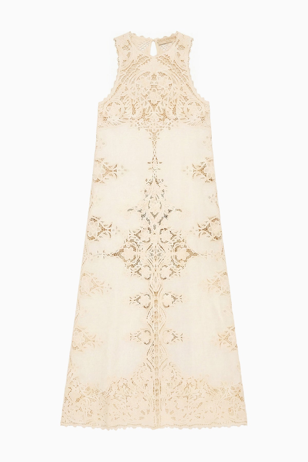 Ivory Embroidered Linen Dress - Flat Lay Full Length | Ulla Johnson