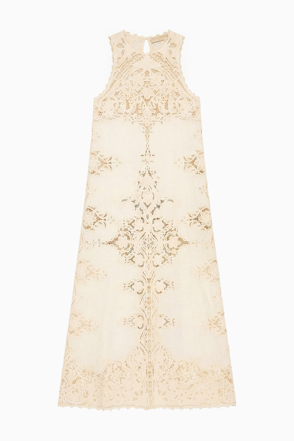 Ivory Embroidered Linen Dress - Flat Lay Full Length | Ulla Johnson