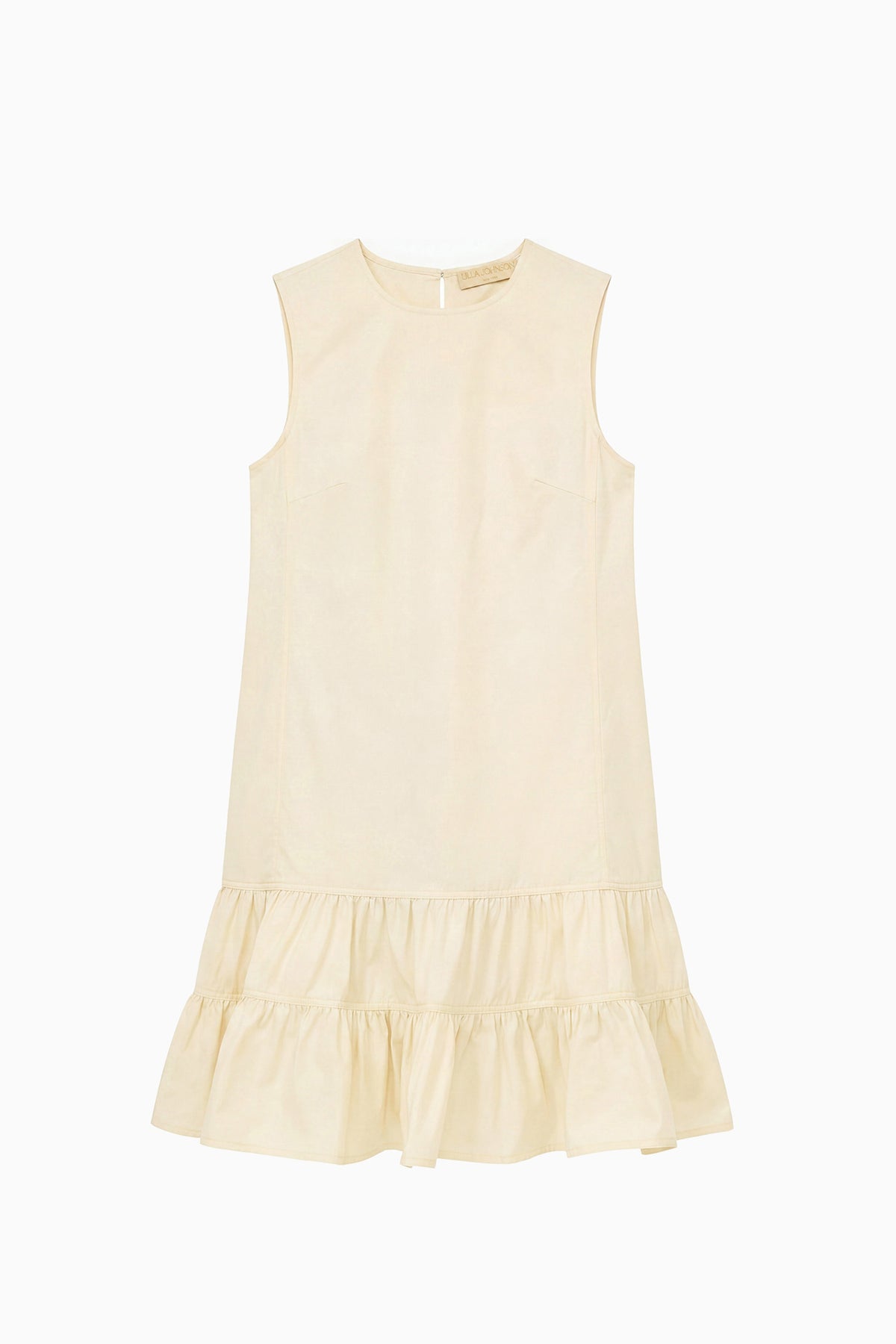 Butter Nylon Cecily Mini Dress, Sleeveless Shift with Tiered Hem - Flat Lay | Ulla Johnson