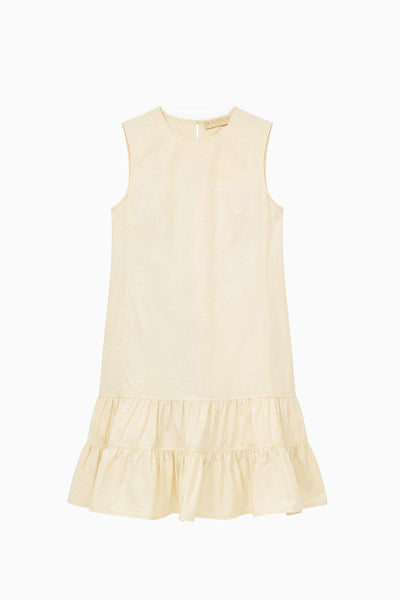 Butter Nylon Cecily Mini Dress, Sleeveless Shift with Tiered Hem - Flat Lay | Ulla Johnson