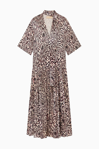 Linya Luxury Satin Dress in Rhodonite Print - Flat Lay | Ulla Johnson