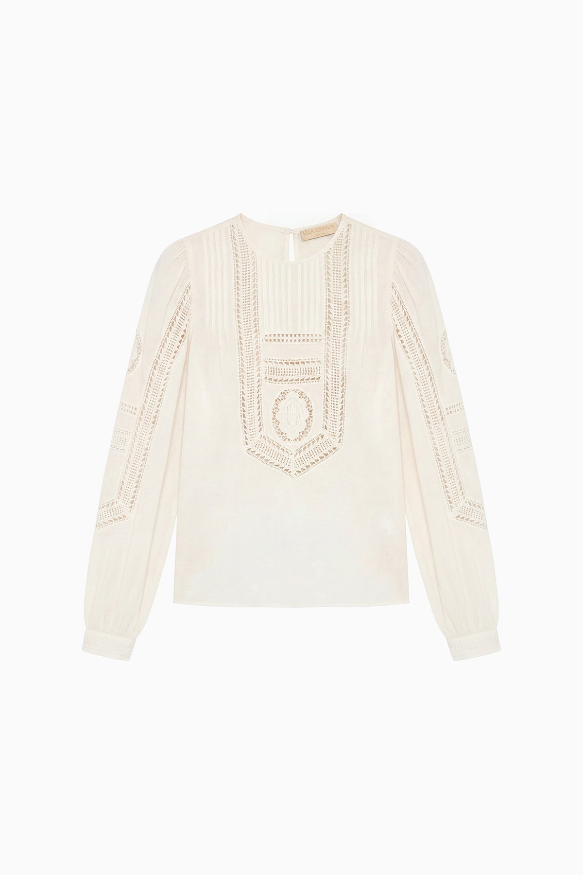 Marlowe Pristine Cotton Voile Lace Appliqué Blouse - Flat Lay | Ulla Johnson
