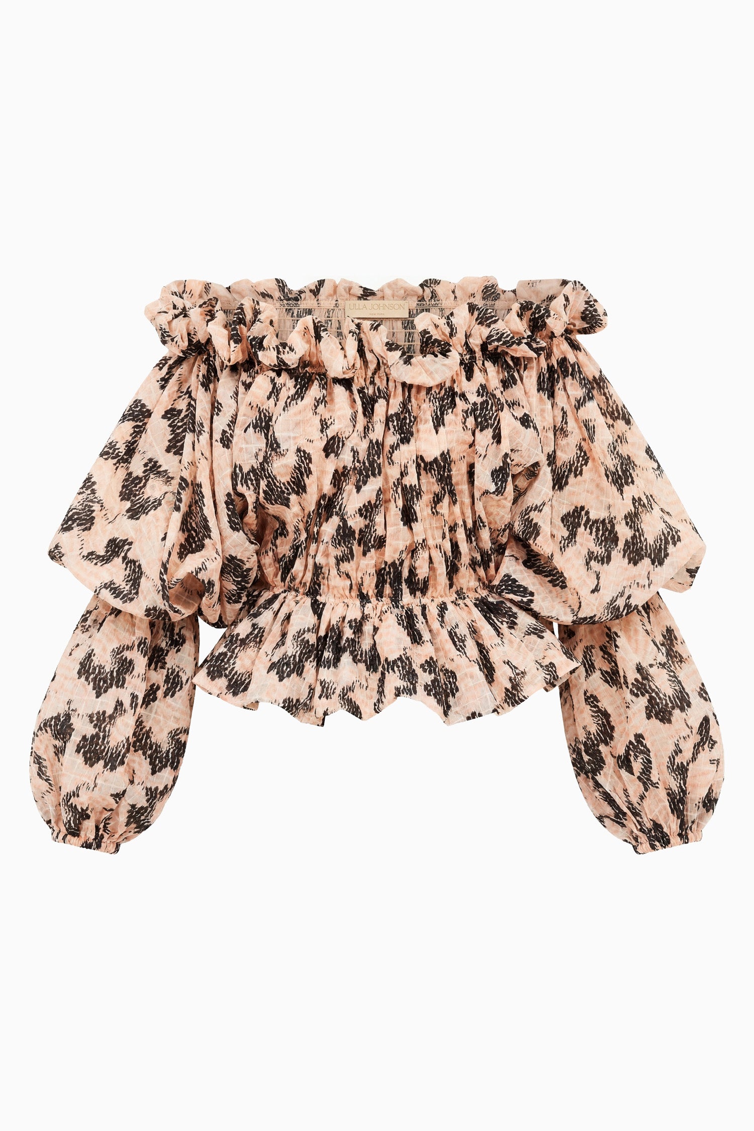 Ulla Johnson ⁣⁢Chemisier en ripstop italien Pink Onyx, imprimé abstrait shibori - Vue à plat | Ulla Johnson⁤⁣