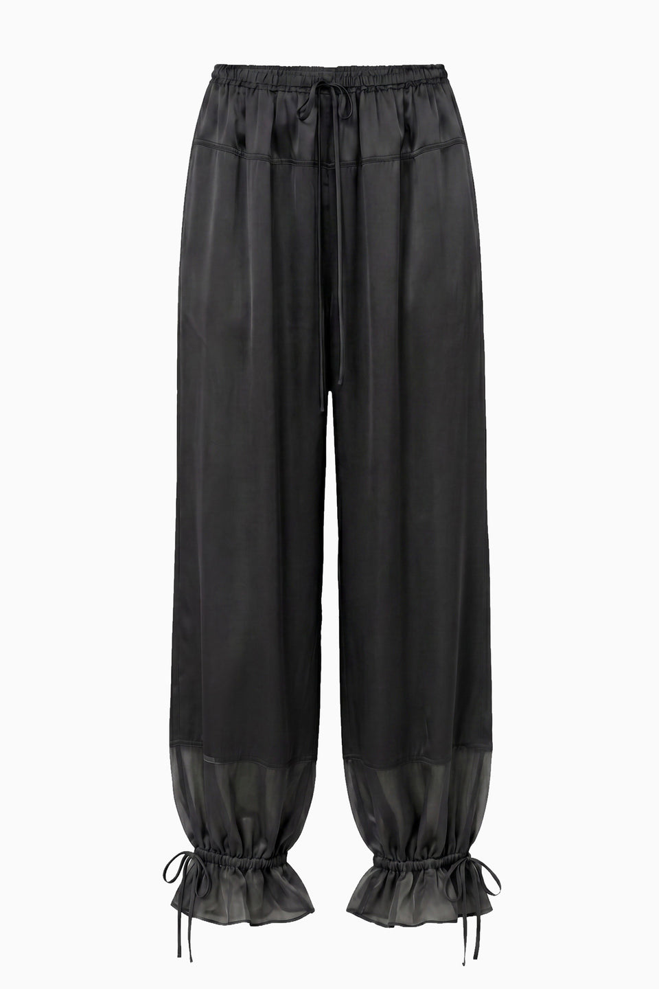 Noir Designer Silk Cinched Balloon Pant - Flat Lay | Ulla Johnson
