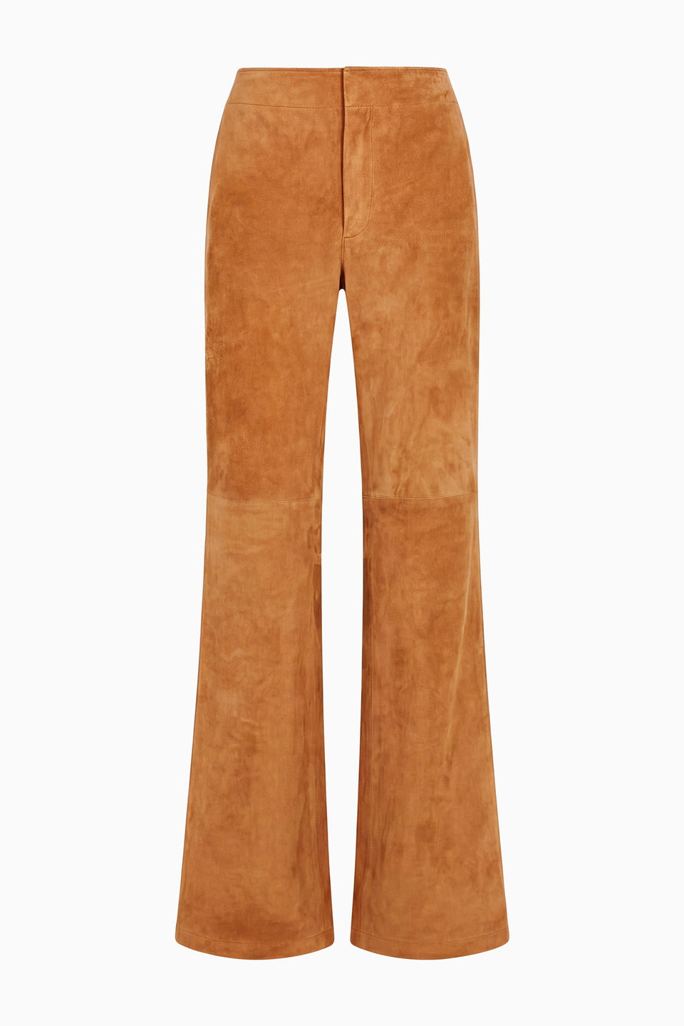 Cognac Lamb Suede Trouser - Flat Lay, Designer Suede Pants | Ulla Johnson