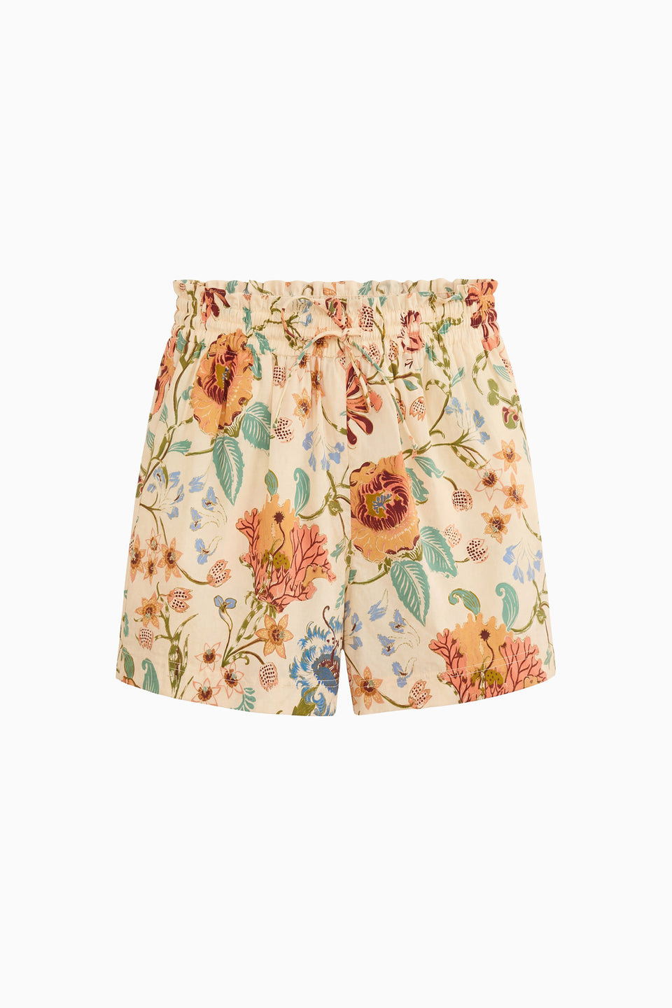 Marnie Designer Cotton Shorts in Abalone Floral Print - Flat Lay | Ulla Johnson