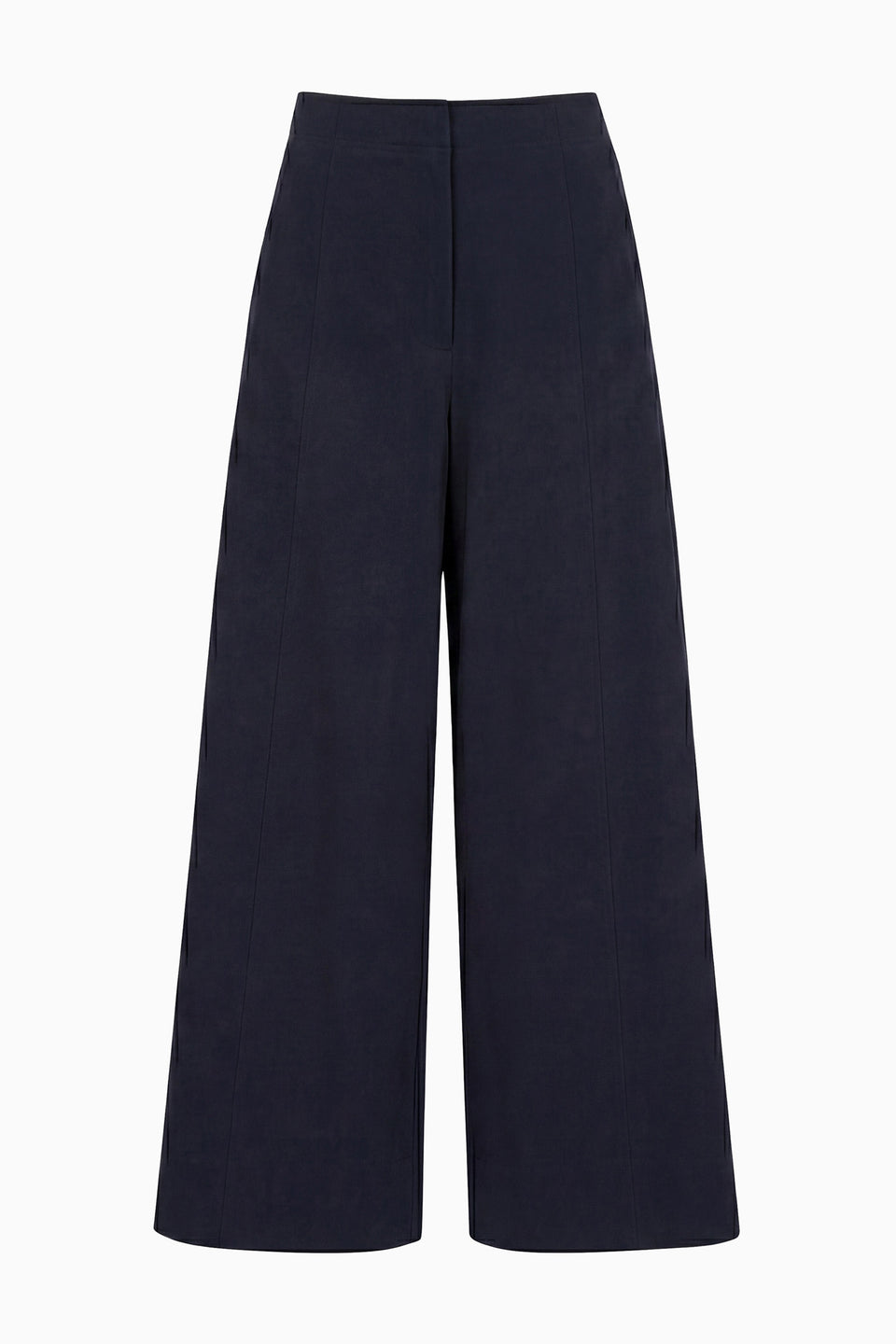 Marine Navy Cotton Twill Cropped Wide-Leg Trouser - Flat Lay | Ulla Johnson