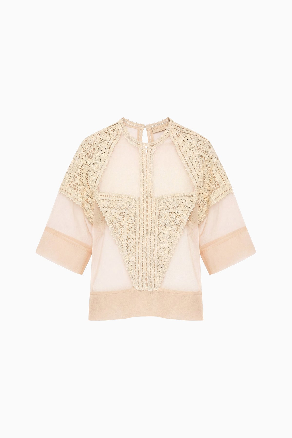 Sandstone Designer Crochet & Tulle Top - Flat Lay Back View | Ulla Johnson