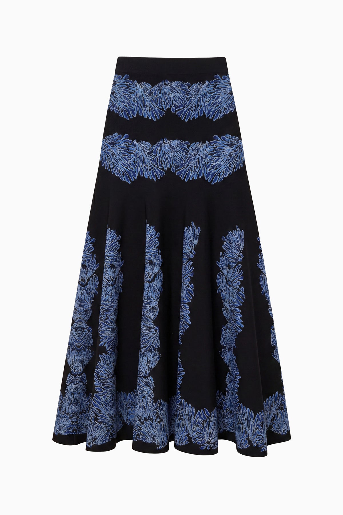 Lapis Designer Jacquard A-Line Midi Skirt - Flat Lay, White Background | Ulla Johnson