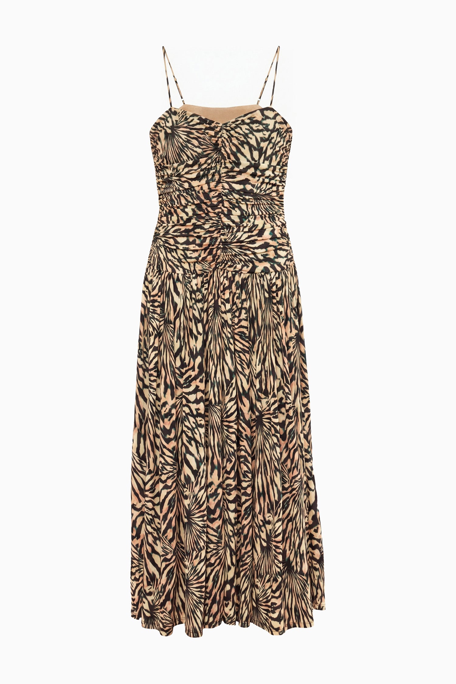 Ulla Johnson Celestite Print Matte Jersey Midi Dress, Seashell Motif - Flat Lay | Ulla Johnson