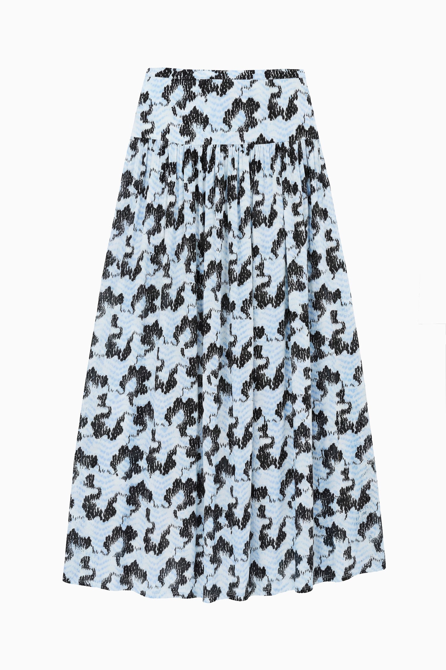 Ulla Johnson Ciel Shibori-Print Premium Jersey Midi Skirt - Flat Lay | Ulla Johnson