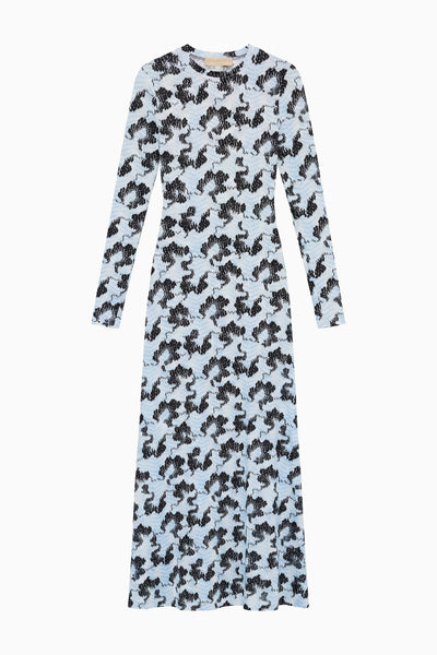 Ciel Luxury Jersey Amari Long Sleeve Maxi Dress, Shibori Print - Flat Lay | Ulla Johnson