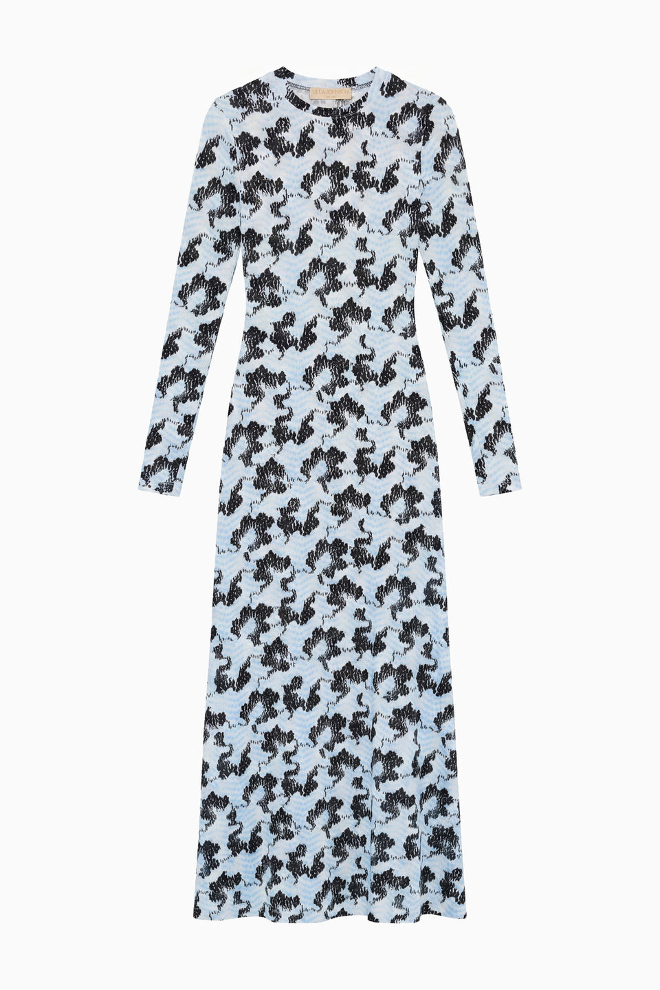 Ciel Luxury Jersey Amari Long Sleeve Maxi Dress, Shibori Print - Flat Lay | Ulla Johnson
