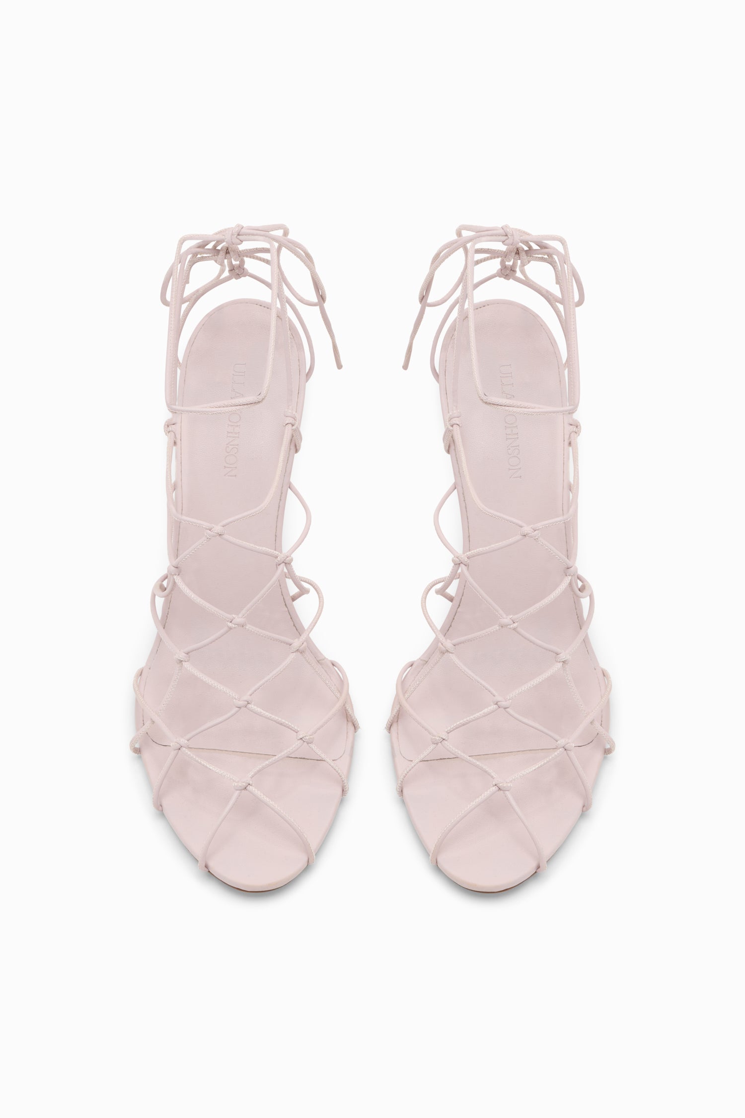 Ulla Johnson Wisteria Vegan Leather Colette Pump - Top-Down Pair View, Knotted Cage Silhouette | Ulla Johnson