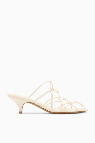 Pearl Vegan Nappa Leather Colette Kitten Heel Sandal - Side Profile | Ulla Johnson