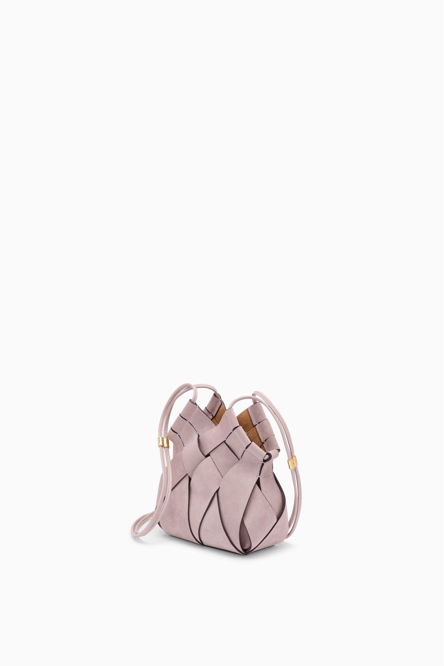 Ulla Johnson Lilac Hand-Woven Suede Crossbody Bag - Three-Quarter View | Ulla Johnson