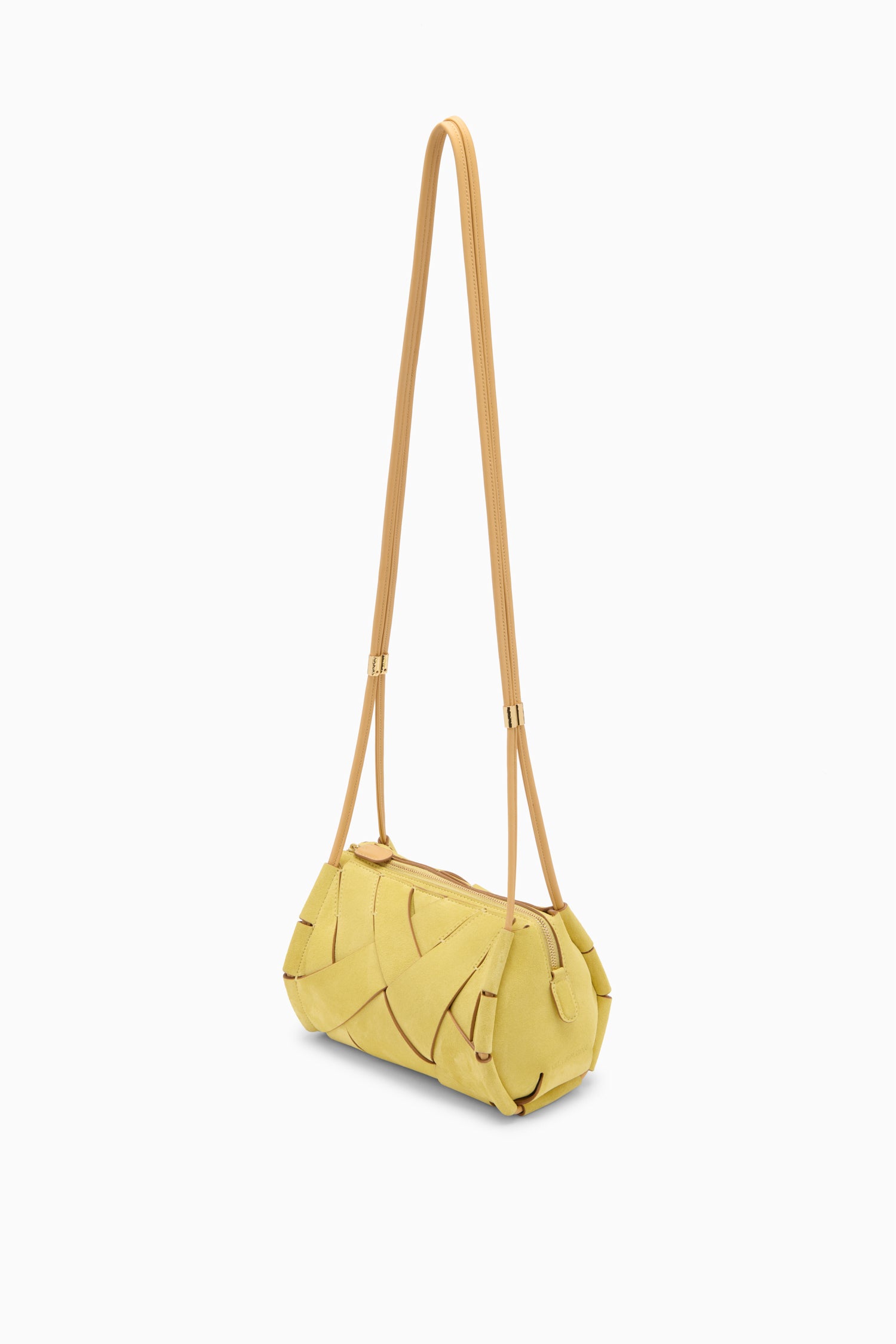 Ulla Johnson Mimosa Suede Designer Camera Bag - Three-Quarter View with Crossbody Strap | Ulla Johnson