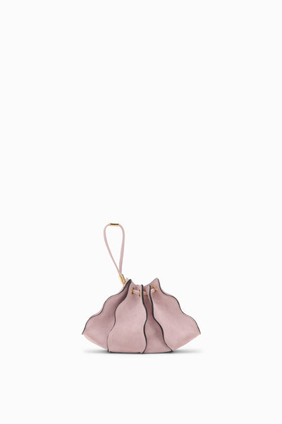 Lilac Suede Adria Small Crossbody - Wristlet View, Sculptural Suede Panels | Ulla Johnson