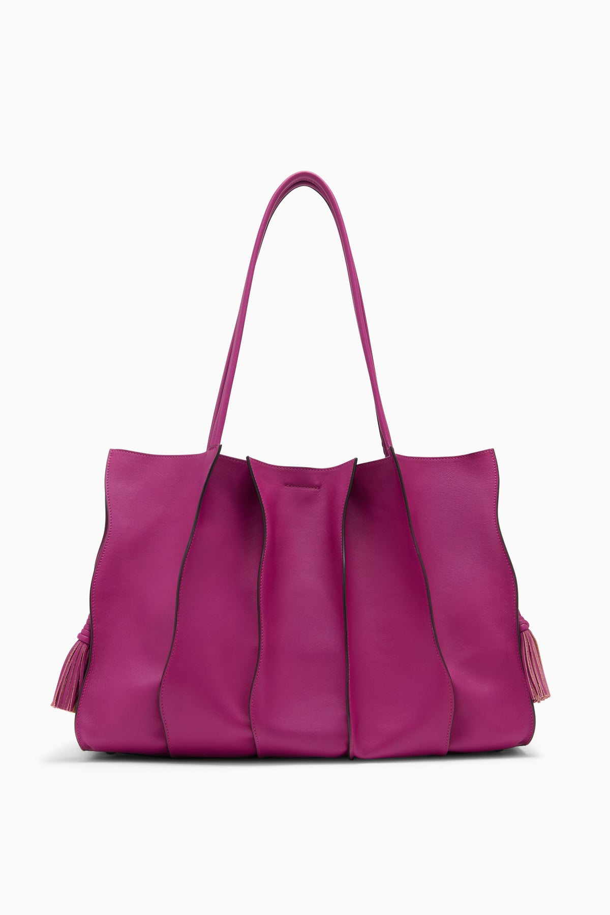 Orchid Leather Adria Large Tote - Front View | Ulla Johnson