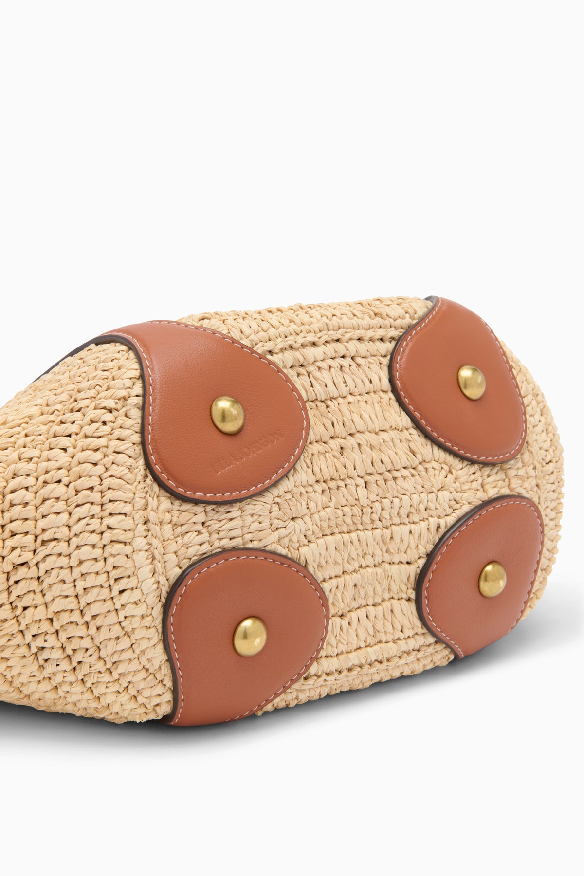 Natural Designer Raffia Tote Base with Leather Corner Studs - Bottom Detail | Ulla Johnson