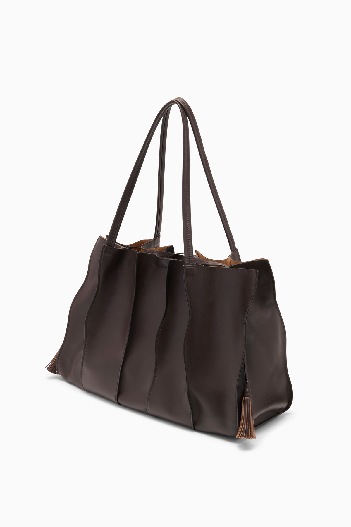 Wenge Leather Adria Large Tote - Three Quarter Angle | Ulla Johnson
