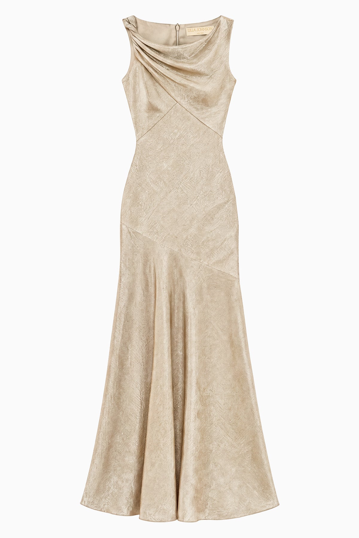 ⁣⁢Robe longue Mira asymétrique - Argent⁤⁣