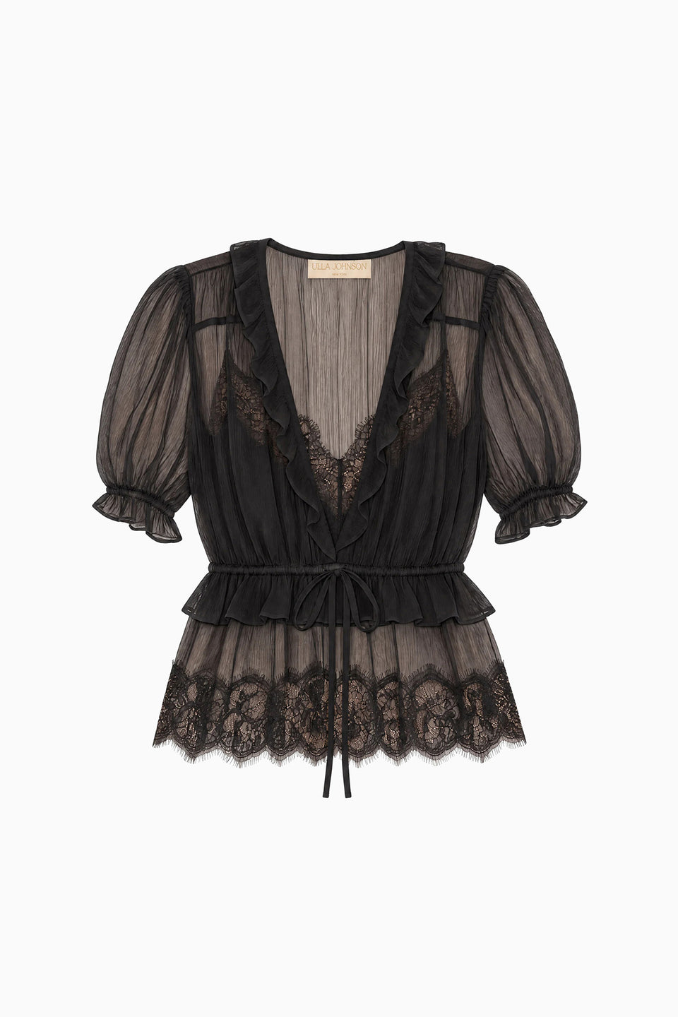 Selene Puff Sleeve Top - Noir