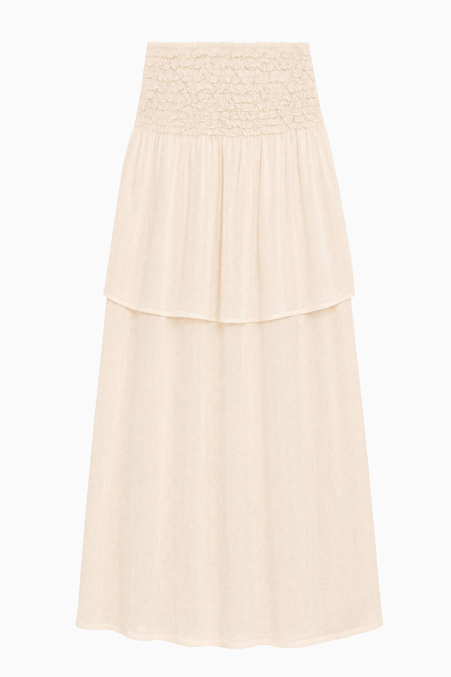 Ulla Johnson Cowrie Cotton Wool Luxury Tiered Midi Skirt - Flat Lay | Ulla Johnson