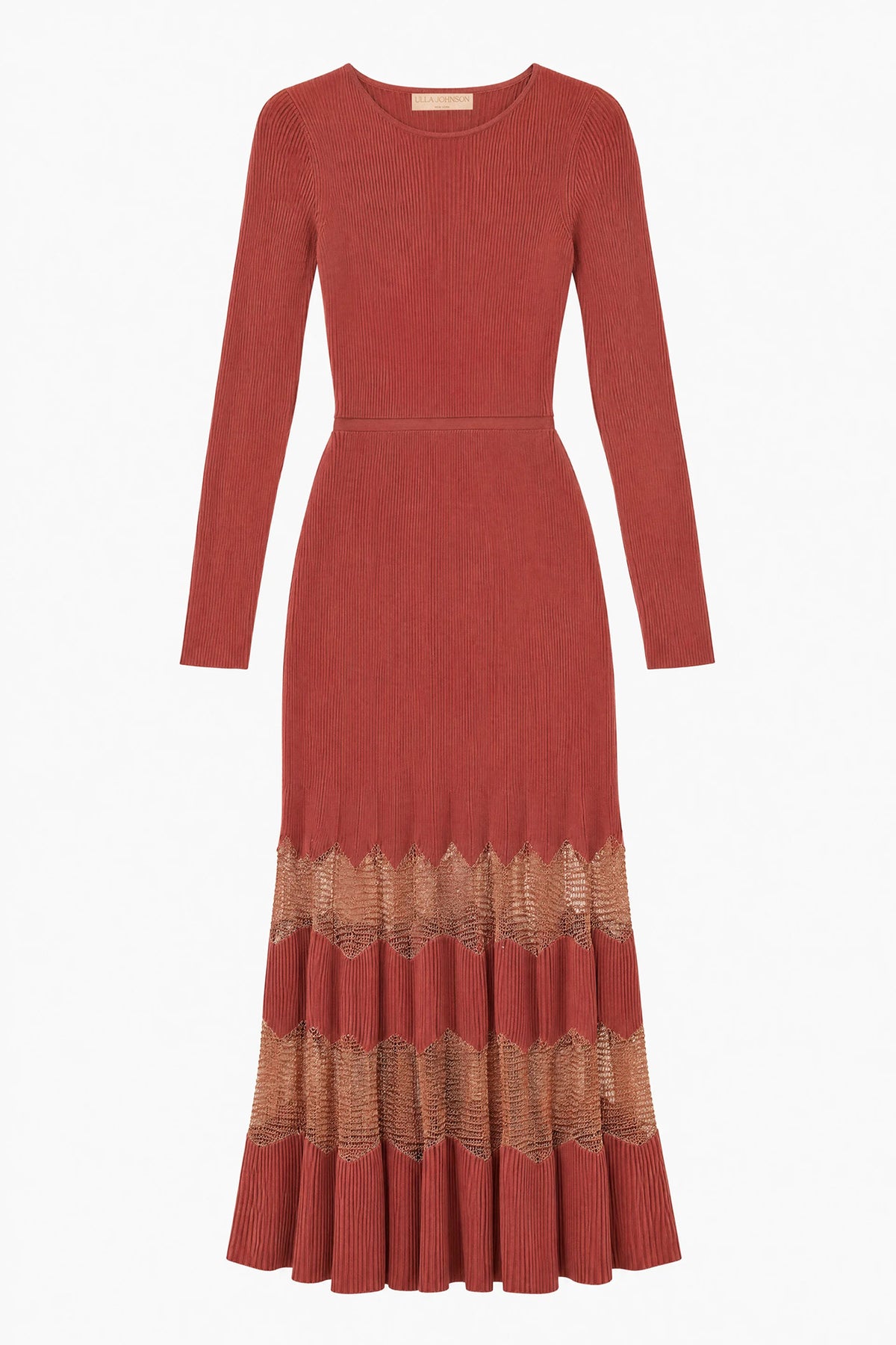 Sienna Lurex Blend Designer Knit Midi Dress - Flat Lay, Full Length | Ulla Johnson
