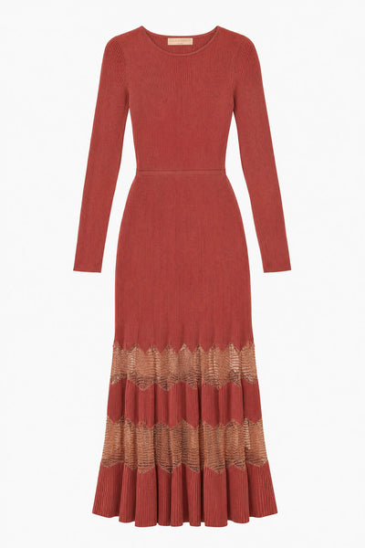 Sienna Lurex Blend Designer Knit Midi Dress - Flat Lay, Full Length | Ulla Johnson
