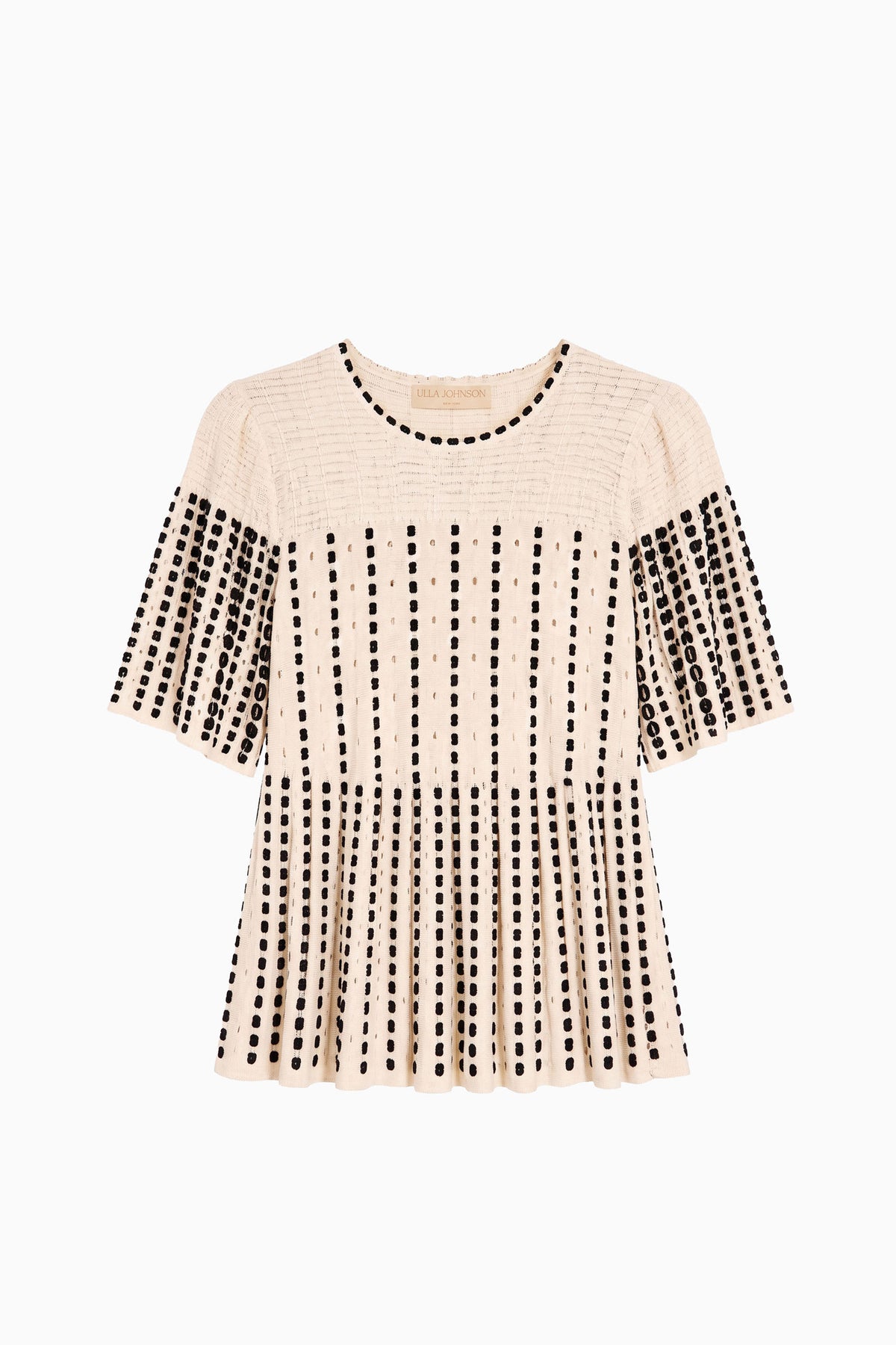 Champagne Eyelet Knit Cape Top - Flat Lay Front View | Ulla Johnson