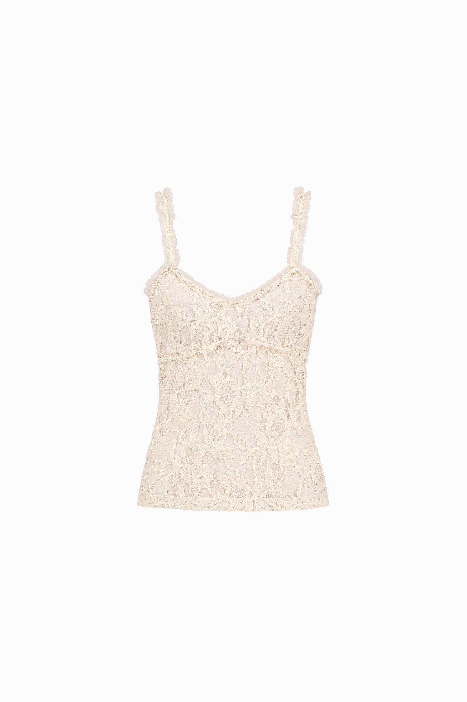 Ulla Johnson Cowrie Designer Chantilly Lace Cami Top - Flat Lay | Ulla Johnson
