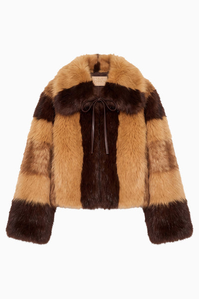 Sable Patchwork Faux Fur Coat, Flat Lay, Luxury Designer Outerwear | Ulla Johnson