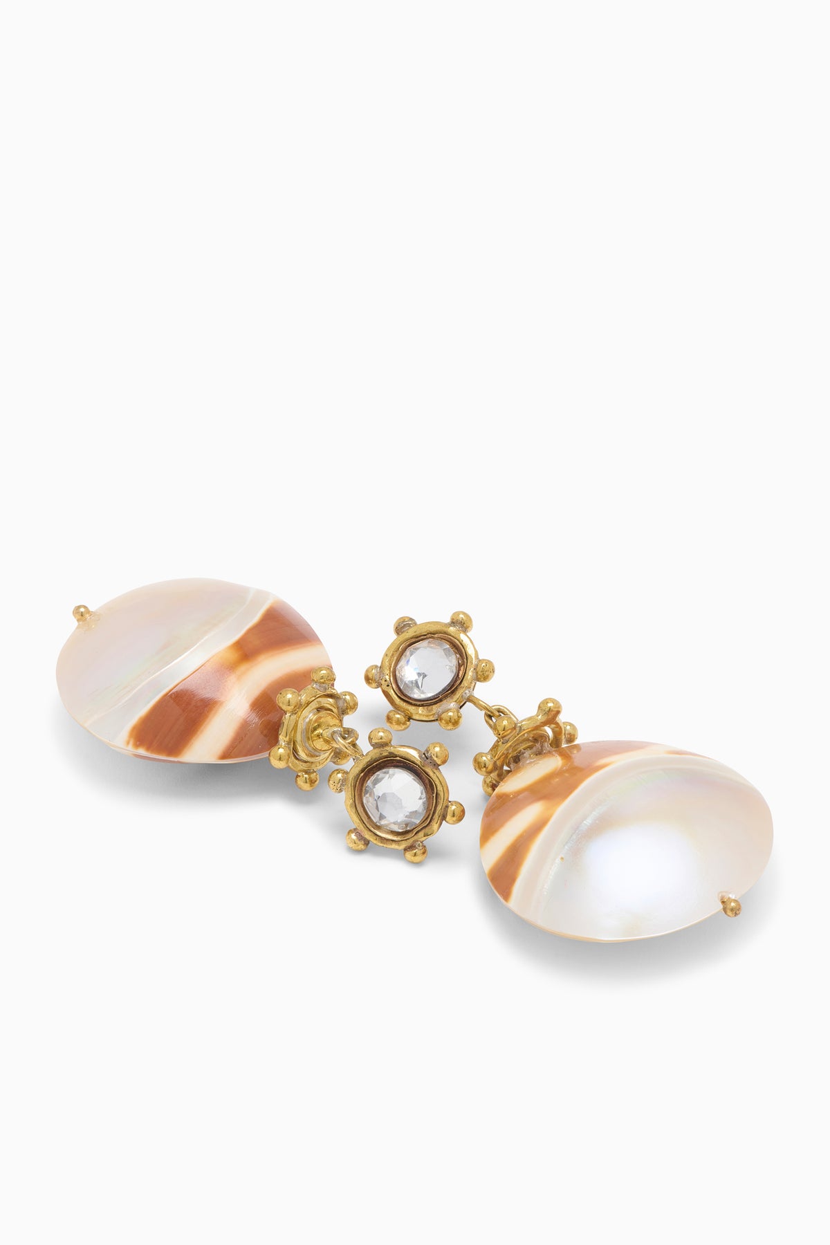 Embellished Shell Drop Earring - Pearlescent