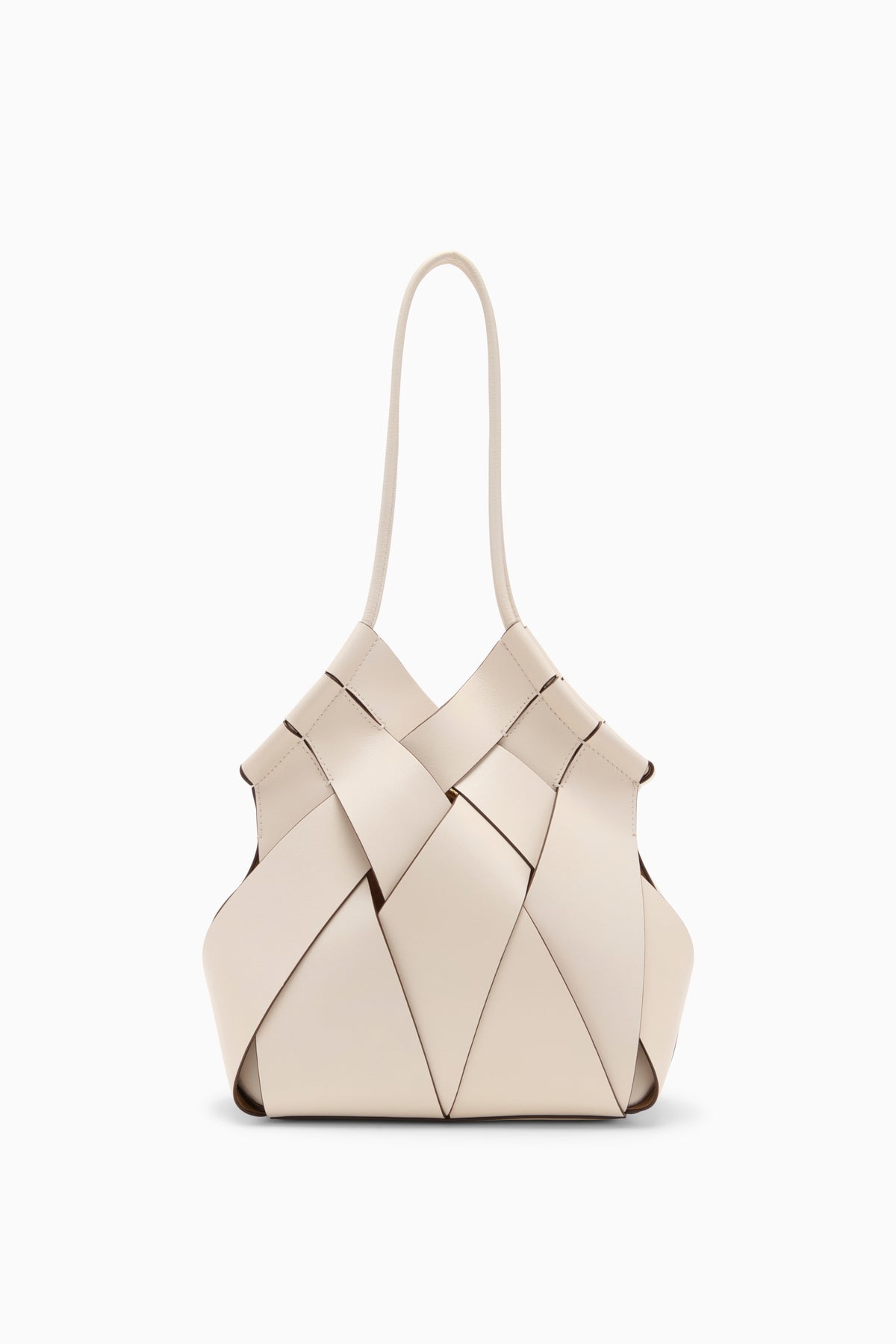 Cowrie Woven Leather Charlotte Shoulder Bag - Front View | Ulla Johnson