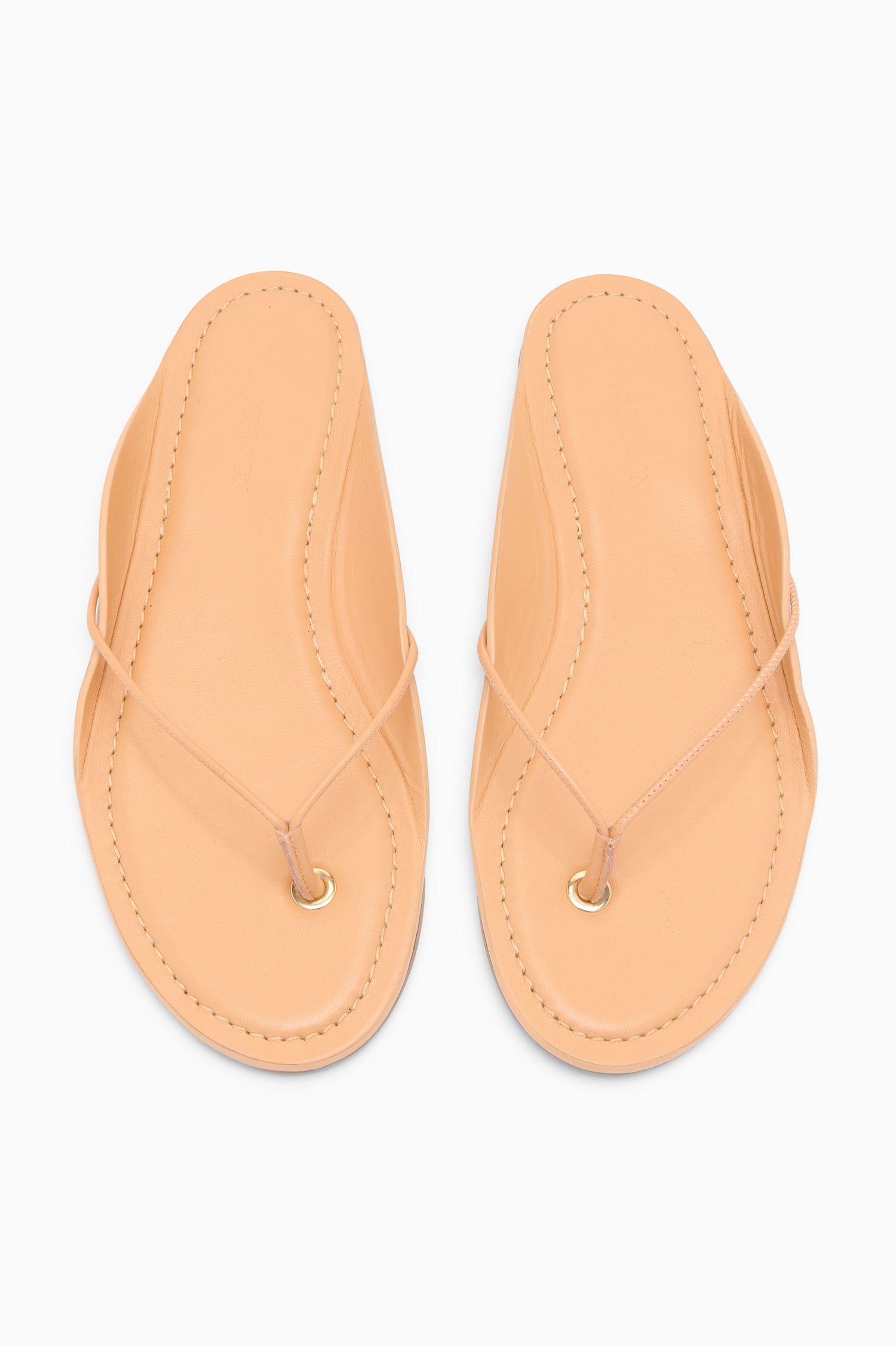 Ulla Johnson Miele Vachetta Leather Luxury Flip Flop Sandals Pair - Top View | Ulla Johnson