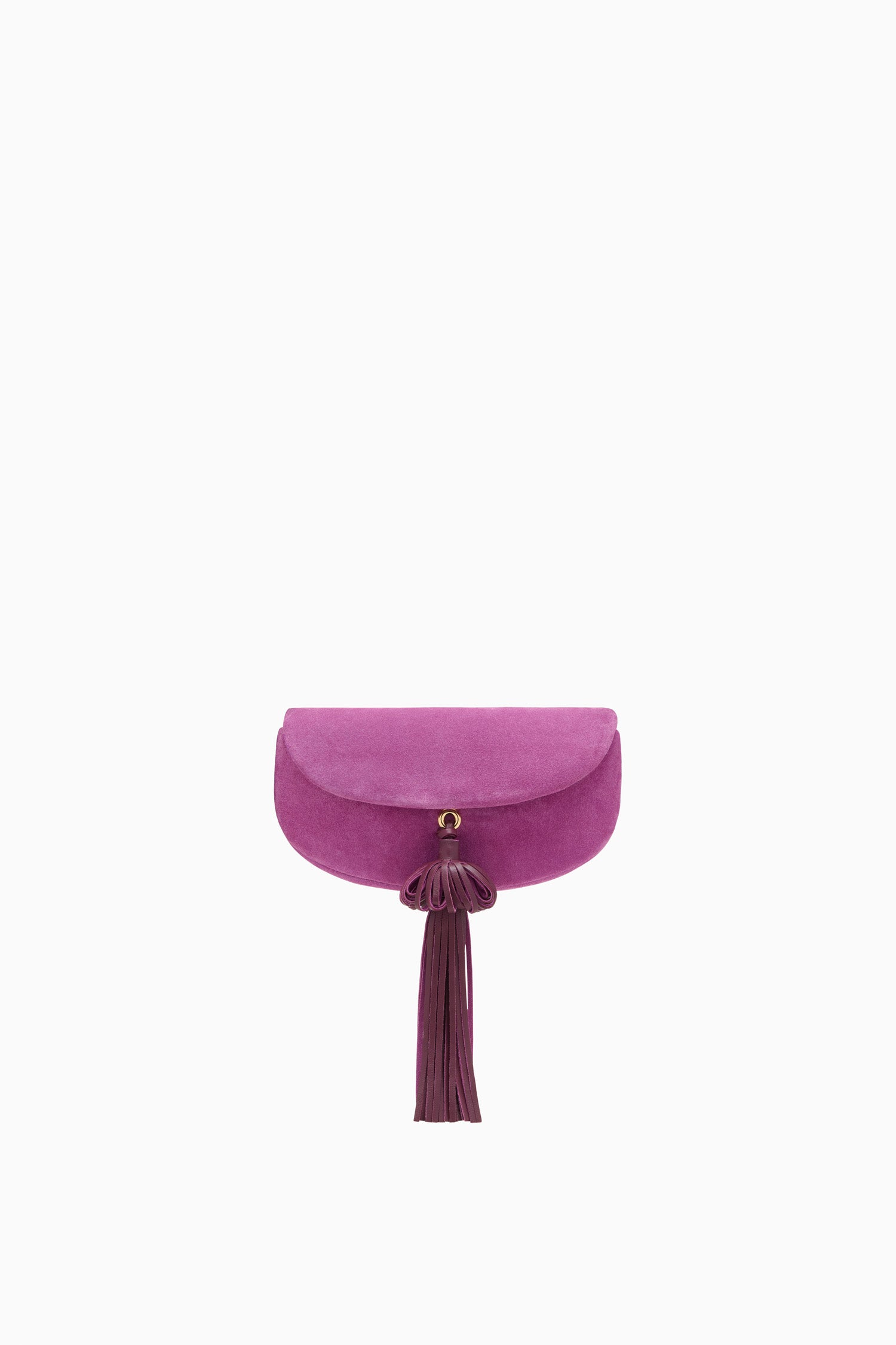 Ulla Johnson Orchid Suede Paloma Tassel Flap Bag - Clutch View, Detached Strap | Ulla Johnson