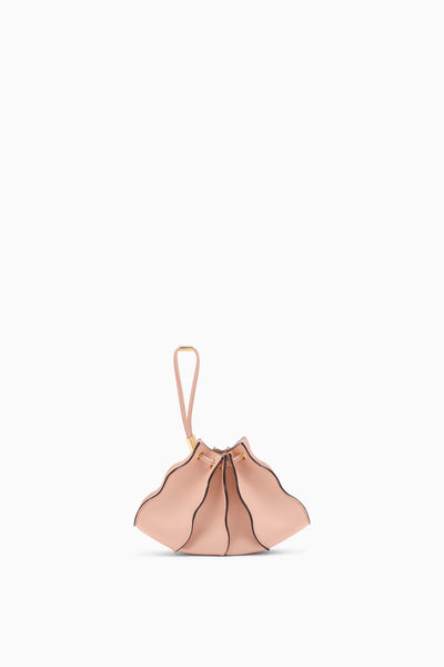 Tulip Pink Leather Adria Small Crossbody - Wristlet View, Sculptural Wave Panels | Ulla Johnson