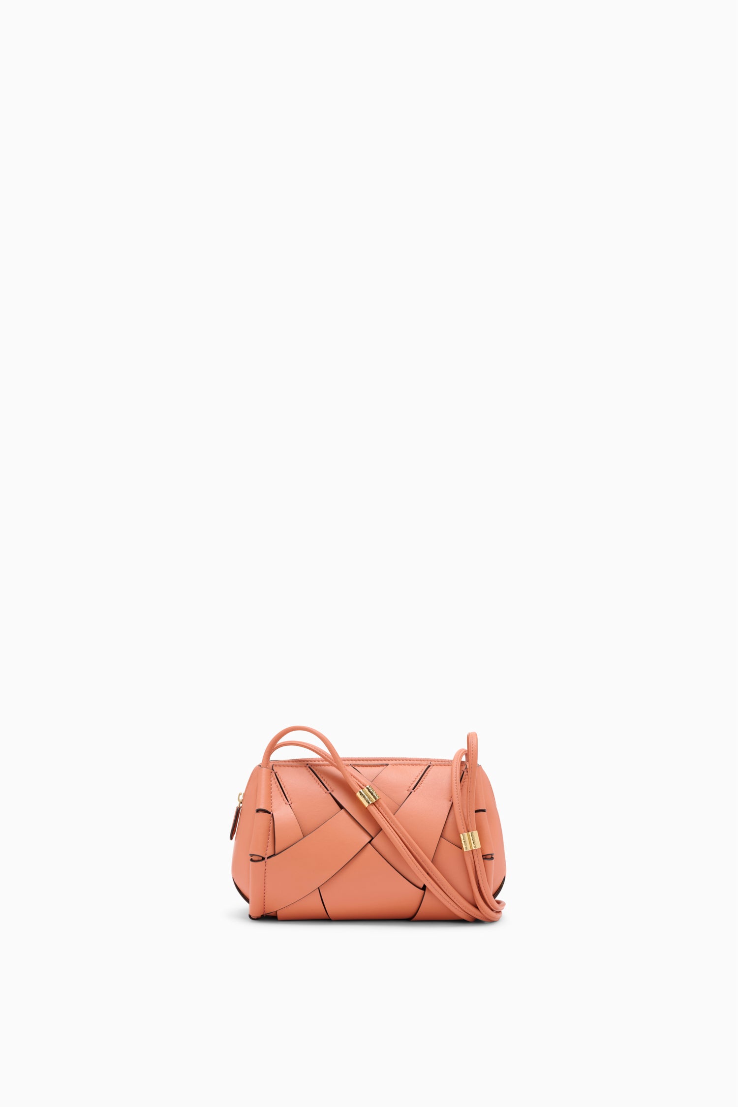 Ulla Johnson Rose Woven Leather Charlotte Camera Bag - Top View with Tubular Strap | Ulla Johnson