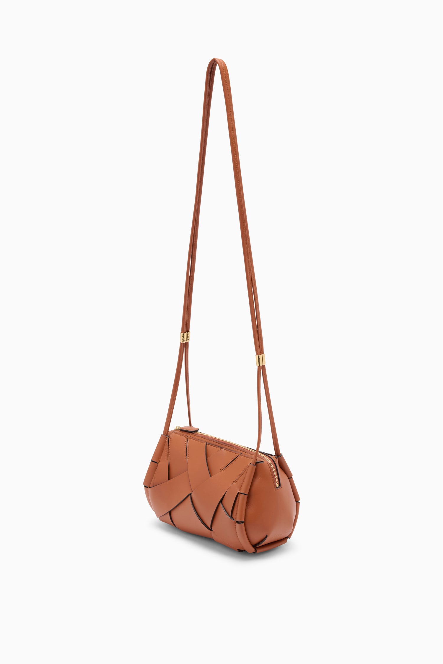 Ulla Johnson Brown Woven Leather Charlotte Camera Bag - Side Angle | Ulla Johnson