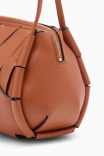 Brown Woven Leather Charlotte Camera Bag - Close-Up Detail | Ulla Johnson