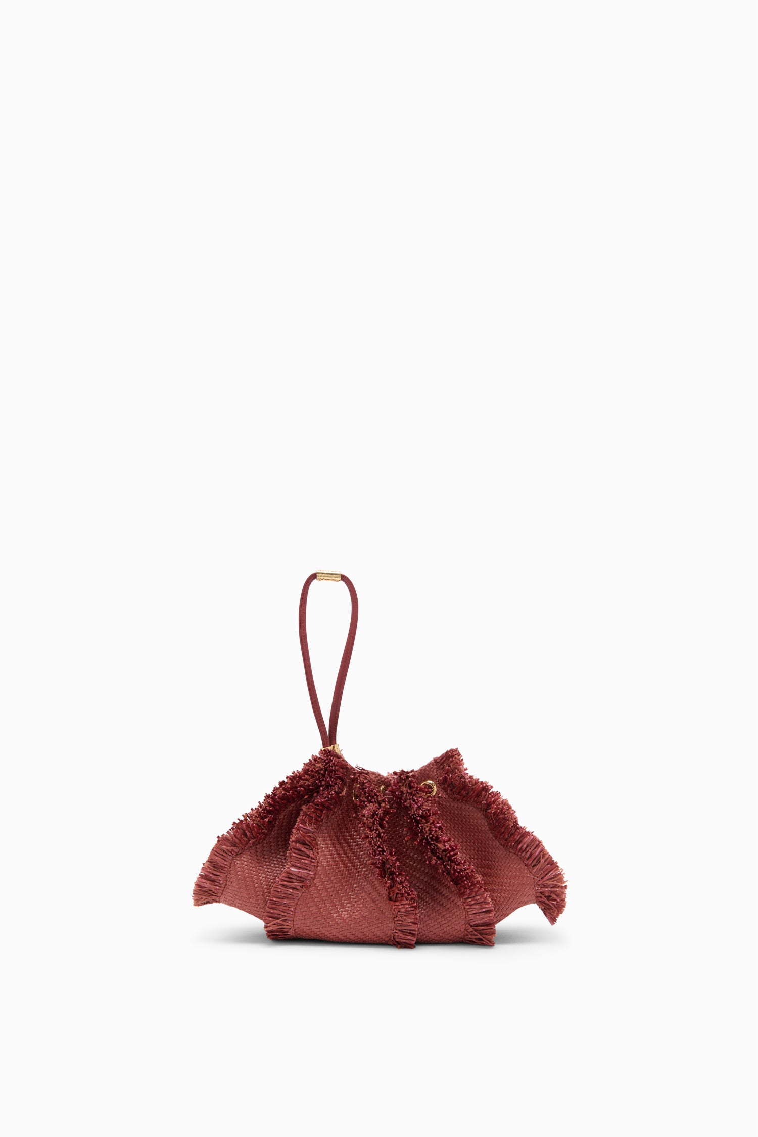 Ulla Johnson Acajou Raffia Adria Small Crossbody - Front View with Shoulder Strap | Ulla Johnson