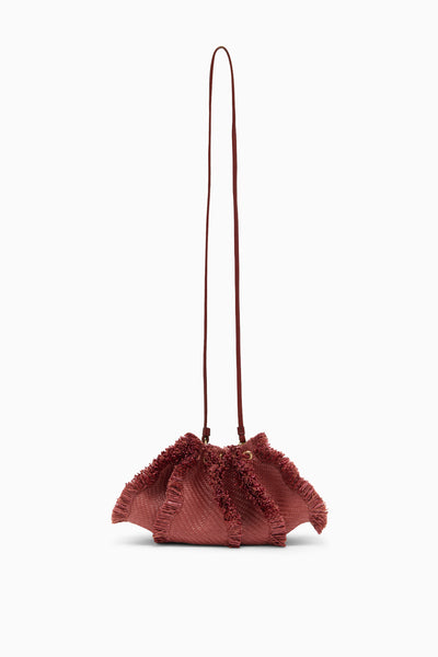 Acajou Raffia Adria Small Crossbody Bag - Front View with Long Strap | Ulla Johnson