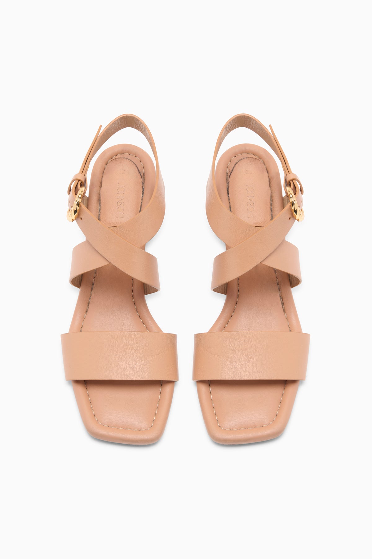 Sienna Leather Luxury Block Heel Sandals - Top View Pair | Ulla Johnson