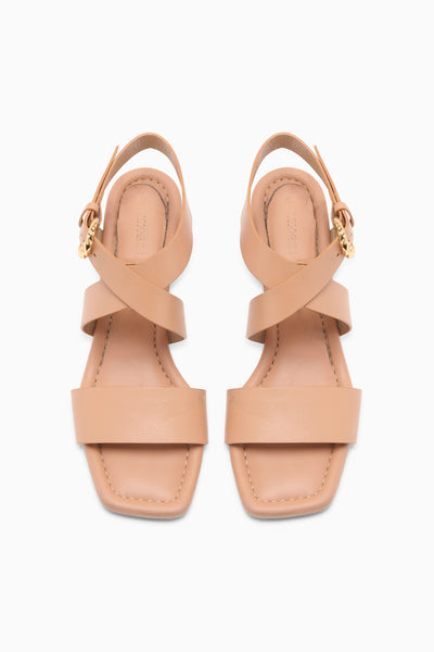Sienna Leather Luxury Block Heel Sandals - Top View Pair | Ulla Johnson
