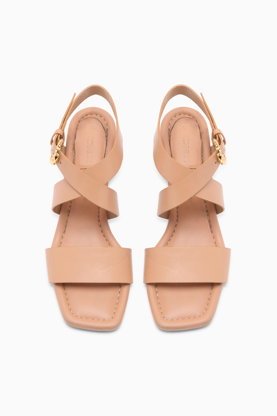 Sienna Leather Luxury Block Heel Sandals - Top View Pair | Ulla Johnson